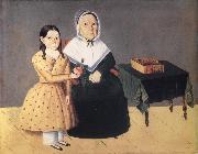 Peck Sheldon Anna Gould Crane and Granddaughter Jennette oil painting